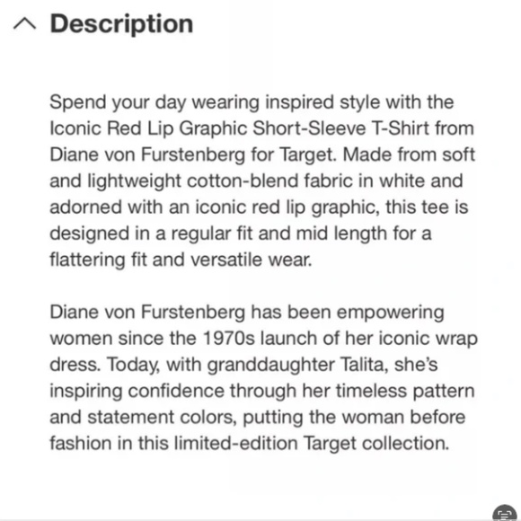 NWOT Limited Edition DVF for Target Iconic Red Lip Graphic T-Shirt – Small - Picture 4 of 10